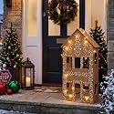 Thyle 24 Inch Christmas Gingerbread House with LED Decor for Yard Sign