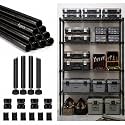 Thyle 4 Pack 36'' Wire Shelving Posts with 50 Clip, Chrome Steel, Black