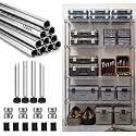 Thyle 4 Pack 54-Inch Wire Shelving Posts with 50 Clip, Chrome Steel, Sliver