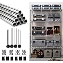 Thyle 4 Pack 74-Inch Wire Shelving Posts with 50 Clip, Chrome Steel, Sliver