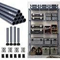 Thyle 4 Pack 74-Inch Wire Shelving Posts with 50 Clip, Chrome Steel, Gray