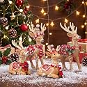 Thyle 4 Pcs Gingerbread Christmas Reindeer Decorations Resin Figurines