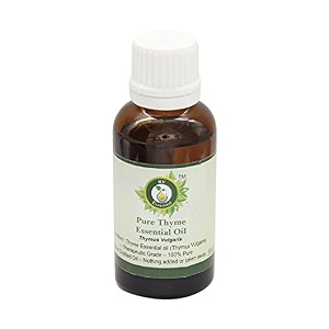 r v essential pure natural steam distilled therapeutic grade thyme essential oil  thymus vulgaris  for hair growth  hair oil  for skin  for body - 15ml  0507oz