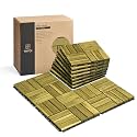 THYOI Premium Deck Tiles, 10 Pcs Patio Flooring - SweetGrass - Crossed