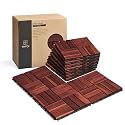THYOI Premium Deck Tiles, 10 Pcs Patio Flooring - Natural Rose - Crossed