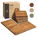 THYOI Premium Deck Tiles, 10 Pcs Patio Flooring - Golden Teak - Striped
