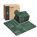 THYOI Premium Deck Tiles, 10 Pcs Patio Flooring - Knysna Green - Crossed