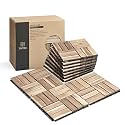 THYOI Premium Deck Tiles, 10 Pcs Patio Flooring - White - Crossed Pattern