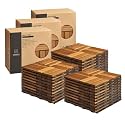 THYOI Premium Deck Tiles, 30 Pcs Patio Flooring - Golden Teak - Crossed