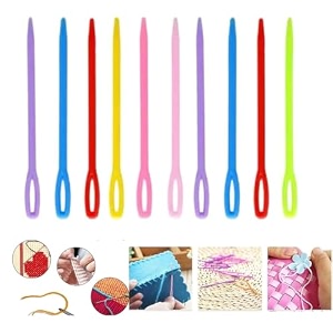 plastic yarn needle set for crochet amp sewing  large crochet eyes for easy threading  multipurpose stitching hand sewing amp embroidery needles  durable needle for crochet amp crafts pack of 10 needles