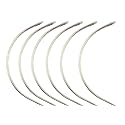 Tia Crafts Curved Sewing Needle Set – Big Eye Needle for Thick Thread, Beading, Embroidery, Ari Work, Punch Needle, Garland Making & Book Binding | Heavy Duty Hand Stitching Needles Pack of 6