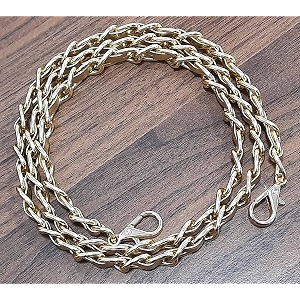 tia premium purse shoulder bag chain strap handle handbag purse chain replacement purse clutch making decoration amp diy gold chain with premium golden leatherette strap-100cm 1 pc