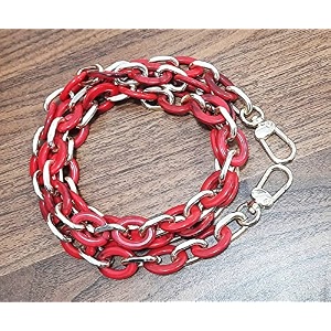 tia premium purse shoulder bag chain strap handle handbag purse chain replacement purse clutch making replacement decoration amp diy acrylic red amp golden chain with premium hook-110cm 2 pcs