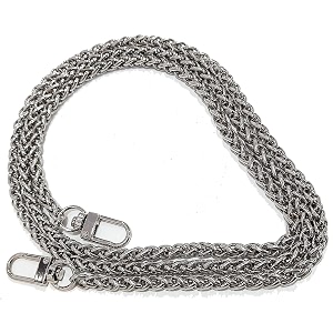 tia premium purse shoulder bag chain strap handle handbag purse chain replacement purse clutch making replacement decoration amp diy silver twisted round chain-120cm 2 pcs