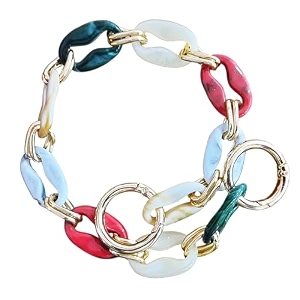 tia premium purse shoulder bag chain strap handle handbag purse chain replacement purse clutch making decoration amp diy acrylic multi colour chain with premium spring ring-25 inch 1 pc