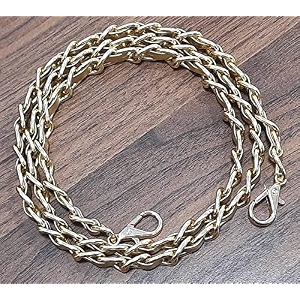 tia premium purse shoulder bag chain strap handle handbag purse chain replacement purse clutch making replacement decoration amp diy gold chain with premium golden leatherette strap-100cm 2 pcs