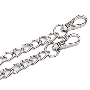 tia premium purse shoulder bag chain strap handle handbag purse chain replacement purse clutch making replacement decoration amp diy silver flat thick chain-8mm-105cm 1 pc
