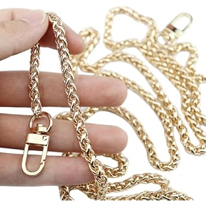tia premium purse shoulder bag chain strap handle handbag purse chain replacement purse clutch making decoration amp diy golden twisted chain with premium swivel hook-120cm 1pc