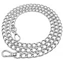 Tia Premium Purse Shoulder Bag Chain Strap Handle, Handbag Purse Chain Replacement, Purse, Clutch Making, Replacement, Decoration & DIY (Silver Flat Thick Chain-8mm-105CM, 2 Pcs)