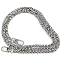 Tia Premium Purse Shoulder Bag Chain Strap Handle, Handbag Purse Chain Replacement, Purse, Clutch Making, Replacement, Decoration &amp; DIY (Silver Twisted Round Chain-120CM, 1 Pc)