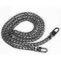 Tia Premium Purse Shoulder Bag Chain Strap Handle, Handbag Purse Chain Replacement, Purse, Clutch Making, Decoration & DIY (Black Flat Thick Premium Chain-120cm-1Pc)