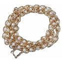 Tia Premium Purse Shoulder Bag Chain Strap Handle, Handbag Purse Chain Replacement, Purse, Clutch Making, Replacement, Decoration &amp; DIY (Golden Chain with Pearl and Cat Hook-115Cm, 2 Pcs)