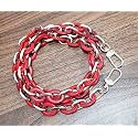 Tia Premium Purse Shoulder Bag Chain Strap Handle, Handbag Purse Chain Replacement, Purse, Clutch Making, Replacement, Decoration &amp; DIY (Acrylic Red &amp; Golden Chain with Premium Hook-110Cm, 1 Pc)