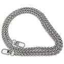 Tia Premium Purse Shoulder Bag Chain Strap Handle, Handbag Purse Chain Replacement, Purse, Clutch Making, Replacement, Decoration &amp; DIY (Silver Twisted Round Chain-120CM, 2 Pcs)