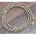 Tia Premium Purse Shoulder Bag Chain Strap Handle, Handbag Purse Chain Replacement, Purse, Clutch Making, Replacement, Decoration &amp; DIY (Gold Chain with Premium Golden Leatherette Strap-100cm, 2 Pcs)