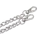 Tia Premium Purse Shoulder Bag Chain Strap Handle, Handbag Purse Chain Replacement, Purse, Clutch Making, Replacement, Decoration &amp; DIY (Silver Flat Thick Chain-8mm-105CM, 1 Pc)
