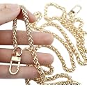 Tia Premium Purse Shoulder Bag Chain Strap Handle, Handbag Purse Chain Replacement, Purse, Clutch Making, Decoration &amp; DIY (Golden Twisted Chain with Premium Swivel Hook-120Cm, 1Pc)