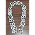 Tia Premium Purse Shoulder Bag Chain Strap Handle, Handbag Purse Chain Replacement, Purse, Clutch Making, Decoration &amp; DIY (Acrylic White-Gery &amp; Golden Chain with Premium Hook-110Cm, 1 Pc)
