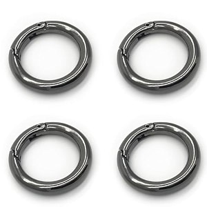tia premium spring ring metal spring gate open o ring openable round carabiner for leather bag handbag belt strap keychain black spring ring-30mm-4pcs