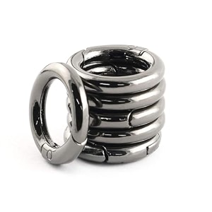 tia premium spring ring metal spring gate open o ring openable round carabiner for leather bag handbag belt strap keychain black spring ring-20mm-2pcs