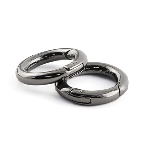 tia premium spring ring metal spring gate open o ring openable round carabiner for leather bag handbag belt strap keychain black spring ring-20mm-6pcs