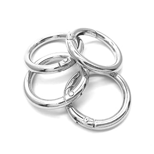 tia premium spring ring metal spring gate open o ring openable round carabiner for leather bag handbag belt strap keychain silver spring ring-30mm-2pcs