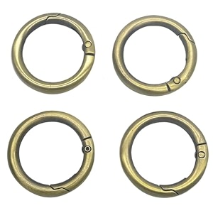 tia premium spring ring metal spring gate open o ring openable round carabiner for leather bag handbag belt strap keychain bronze spring ring-30mm-4pcs