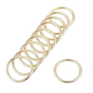 tia premium spring ring metal spring gate open o ring openable round carabiner for leather bag handbag belt strap keychain golden rings 15inch-20pcs