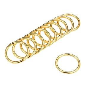 tia premium spring ring metal spring gate open o ring openable round carabiner for leather bag handbag belt strap keychain golden rings 1inch-20pcs