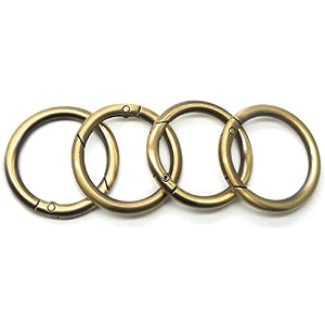 tia premium ring metal gate open o ring openable round carabiner for leather bag handbag belt strap keychain bronze spring ring-25mm-2pcs