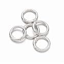 Tia Premium Spring Ring, Metal Spring Gate Open O Ring, Openable Round Carabiner for Leather Bag Handbag Belt Strap, Keychain (Silver Spring Ring-20mm-6Pcs)