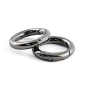 Tia Premium Spring Ring, Metal Spring Gate Open O Ring, Openable Round Carabiner for Leather Bag Handbag Belt Strap, Keychain (Black Spring Ring-20mm-6Pcs)