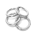 Tia Premium Spring Ring, Metal Spring Gate Open O Ring, Openable Round Carabiner for Leather Bag Handbag Belt Strap, Keychain (Silver Spring Ring-20mm-2Pcs)