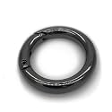 Tia Premium Ring, Metal Gate Open O Ring, Openable Round Carabiner for Leather Bag Handbag Belt Strap, Keychain (Black Spring Ring-30mm-2Pcs)