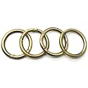 Tia Premium Ring, Metal Gate Open O Ring, Openable Round Carabiner for Leather Bag Handbag Belt Strap, Keychain (Bronze Spring Ring-25mm-2Pcs)