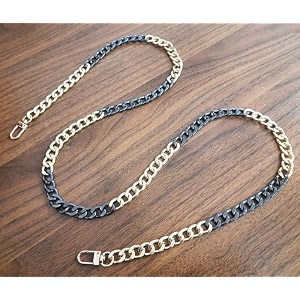 tia purse shoulder bag chain strap handle handbag purse chain replacement purse clutch making decoration amp diy golden amp black flat chain with push gate hook-120cm 1pc