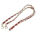 Tia Purse Shoulder Bag Chain Strap Handle, Handbag Purse Chain Replacement, Purse, Clutch Making, Replacement, Decoration &amp; DIY (Gold Chain with Red Leatherette Strap-100cm, 1 Pc)