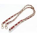Tia Premium Purse Shoulder Bag Chain Strap Handle, Handbag Purse Chain Replacement, Purse, Clutch Making, Replacement, Decoration &amp; DIY (Gold Chain with Premium Red Leatherette Strap-100cm, 2 Pcs)