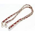 Tia Premium Purse Shoulder Bag Chain Strap Handle, Handbag Purse Chain Replacement, Purse, Clutch Making, Replacement, Decoration &amp; DIY (Gold Chain with Premium Red Leatherette Strap-100cm, 6 Pcs)