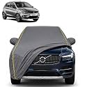 Tiago 100% Waterproof Car Cover | Dustproof Sun Protection Cover | Soft Cotton Lining | Triple Stitched | Mirror Pocket | Antenna Pocket | All Weather Body Cover (Grey with Yellow Piping)
